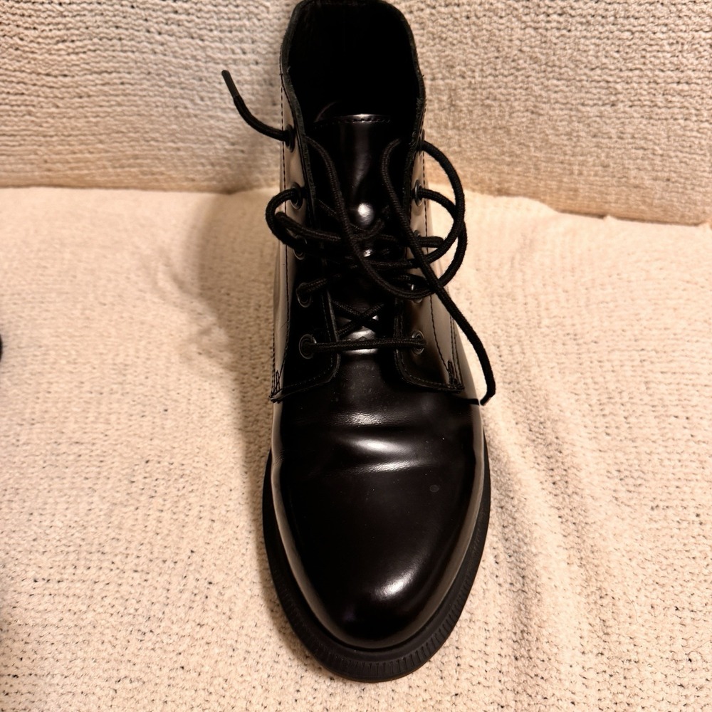 Dr. Martens Emmeline 5 Eye Black Smooth Leather Boots Womens US 8 EU39 - Picture 7 of 16